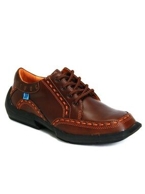 Men’s John Fluevog James Future Angel Derby Lace-up Brown Leather Shoes